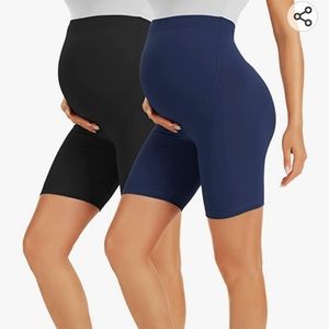 2 pair biker shorts, size large, black and navy